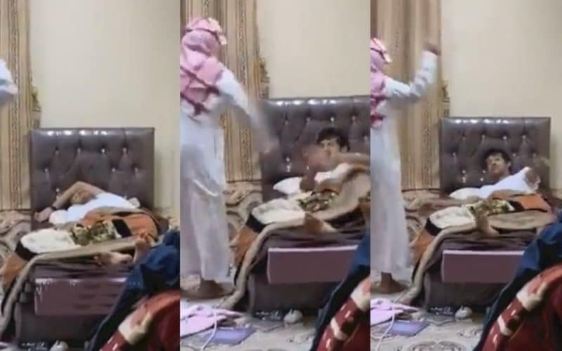 الفيديو الكامل لسُعودي يجلد ابنه بالصوت ليصلي الفجر والمفـاجاة في ردة فعل الإبن بعدها